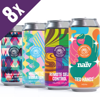 Bundle aus 8 Dosen inklusive Tied Hands NEIPA, Magnetic Vibrations West Coast IPA, Remote Self Control Fruited Sour & Shine Bright Like A Simon Double IPA
